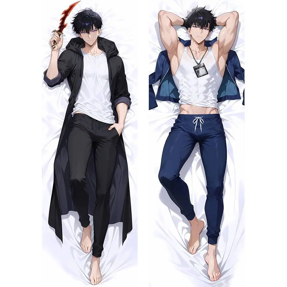 Anime Sung Jin-Woo Maschio Dakimakura Hing Corpo Federa per cuscino HD Stampato Otaku Federe Biancheria da letto per la casa Decorazione 6 dimensioni
