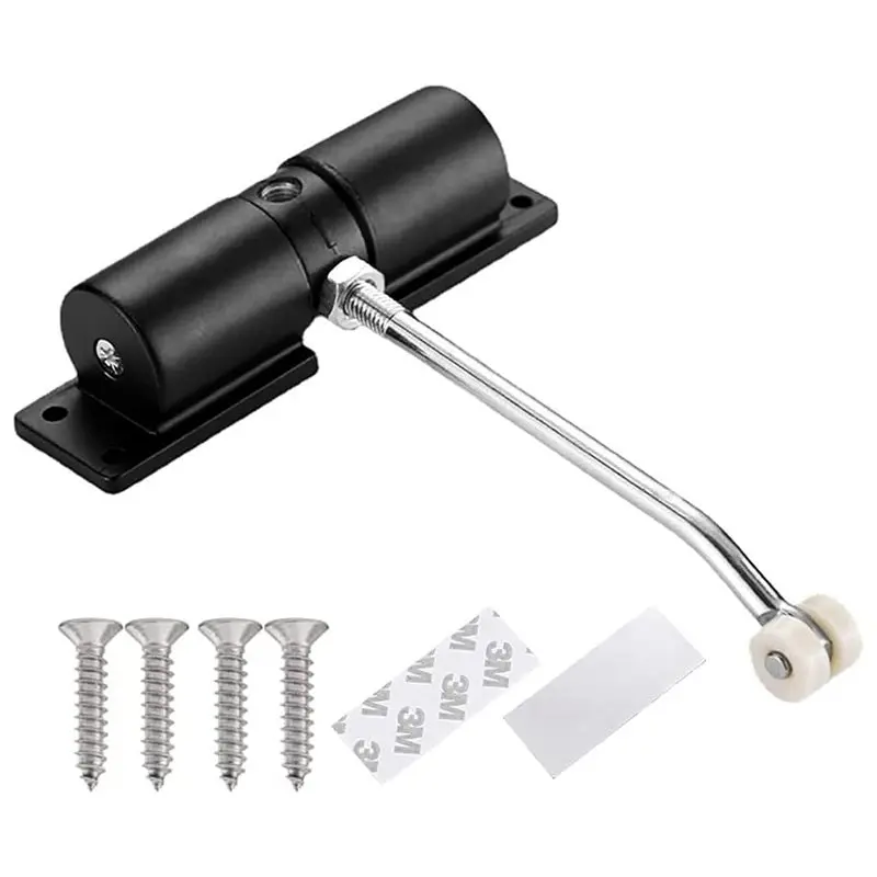 

Дверной доводчик SHGO с регулировкой, из цинкового сплава, с пружинным механизмом закрывания на 30 кг, черный, дверная петля