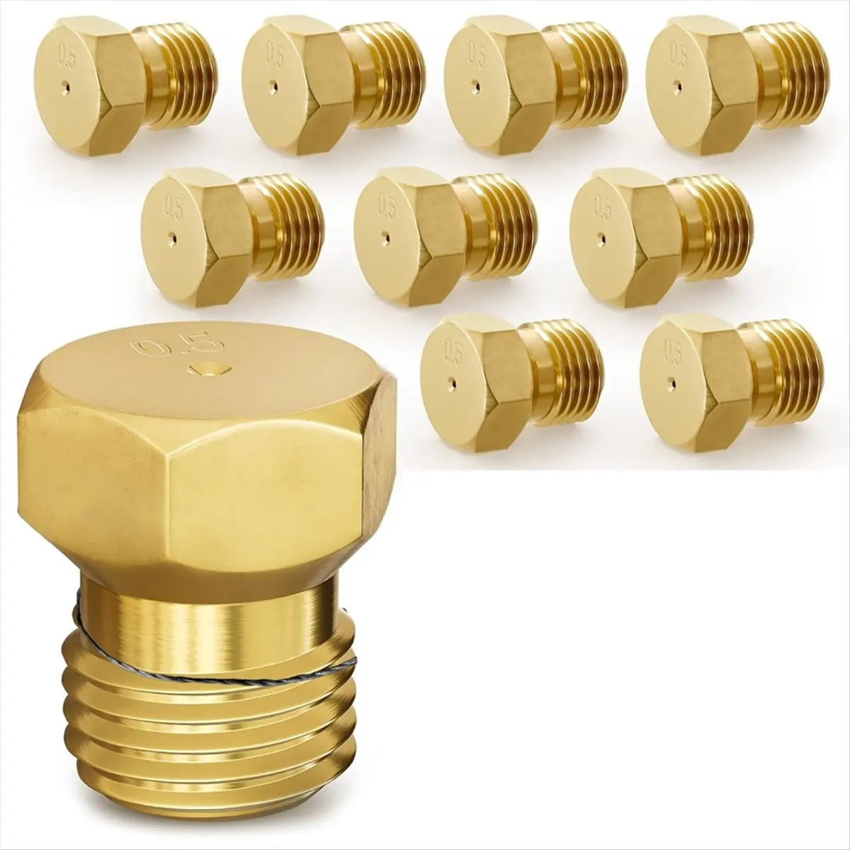 KSOL 10 Pcs Propane to Natural Gas Conversion Kit-M6 X 0.75mm,0.5mm Brass Nozzle Gas Conversion Kit for Gas Stoves and Grills