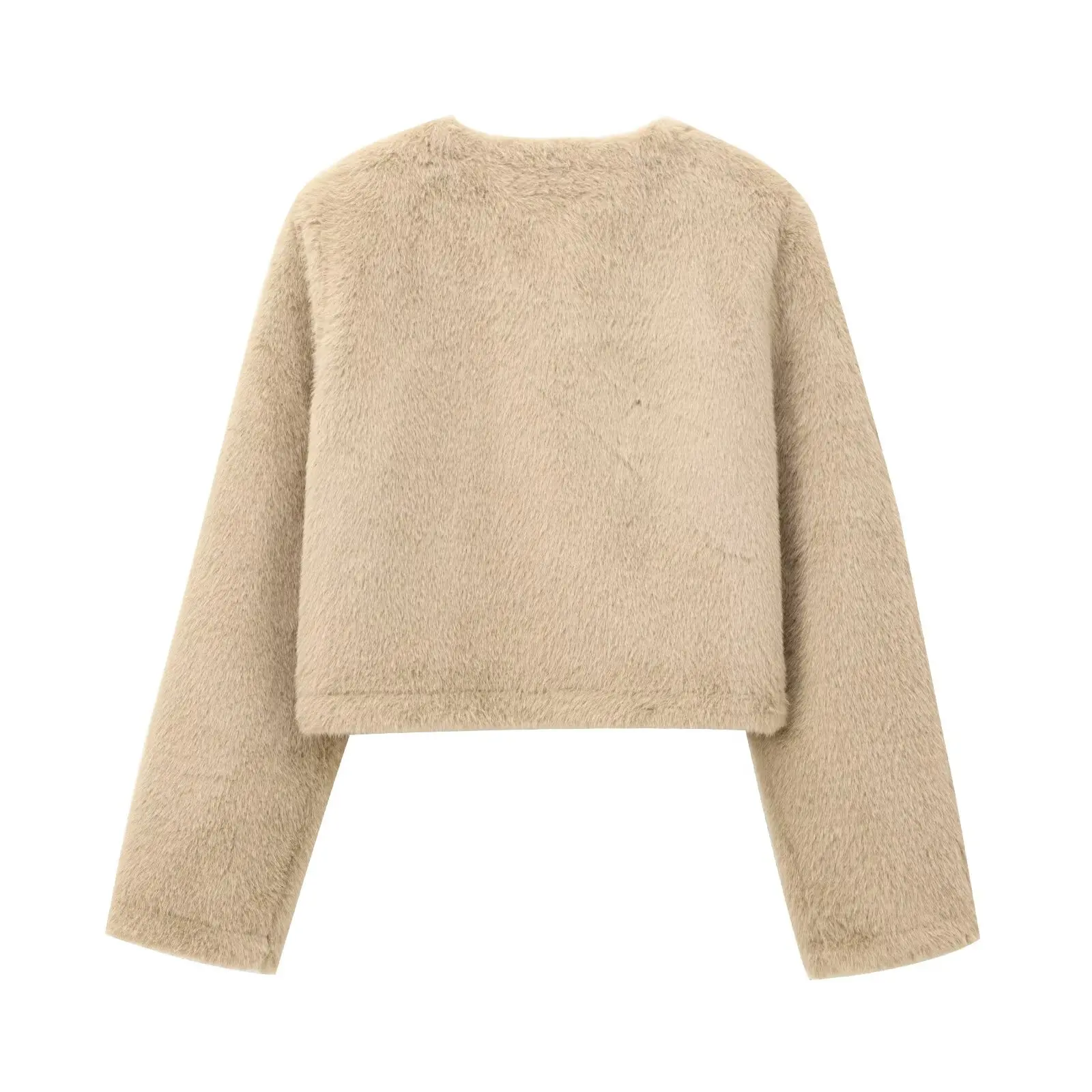 Faionable ort efeito de pele artificial jaet feminino outono novo sle design versátil casual wear fibra de poliéster longo sve