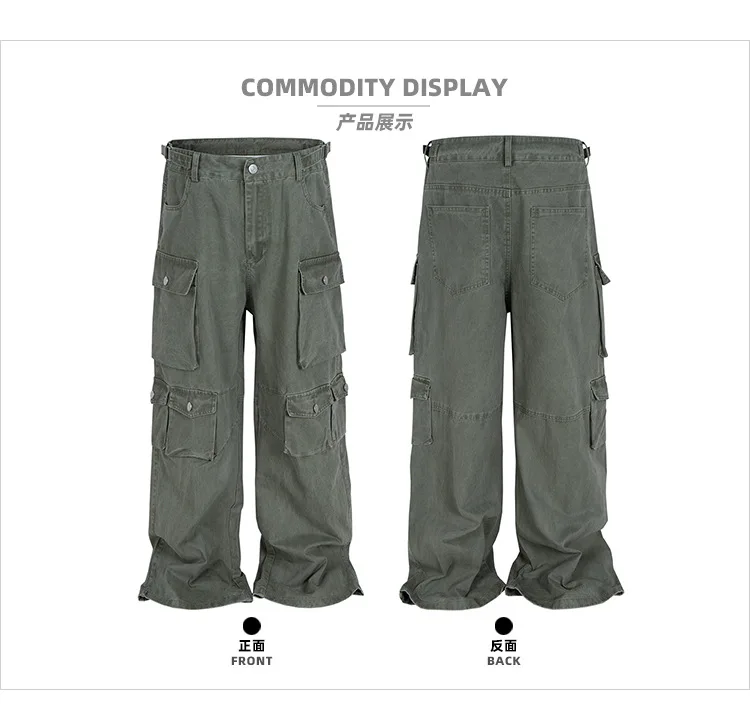 MIJKO Celana Kargo Banyak Saku untuk Pria Wanita Celana Olahraga Fashion Longgar Celana Panjang Ala Jalanan Longgar Wanita C859 #