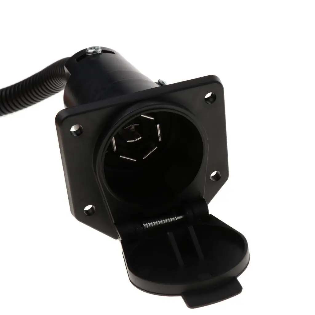 

4 Pin to 7 Pin Adapter Trailer Light Converter Durable Metal Socket Receptacle for Truck and RV Connection