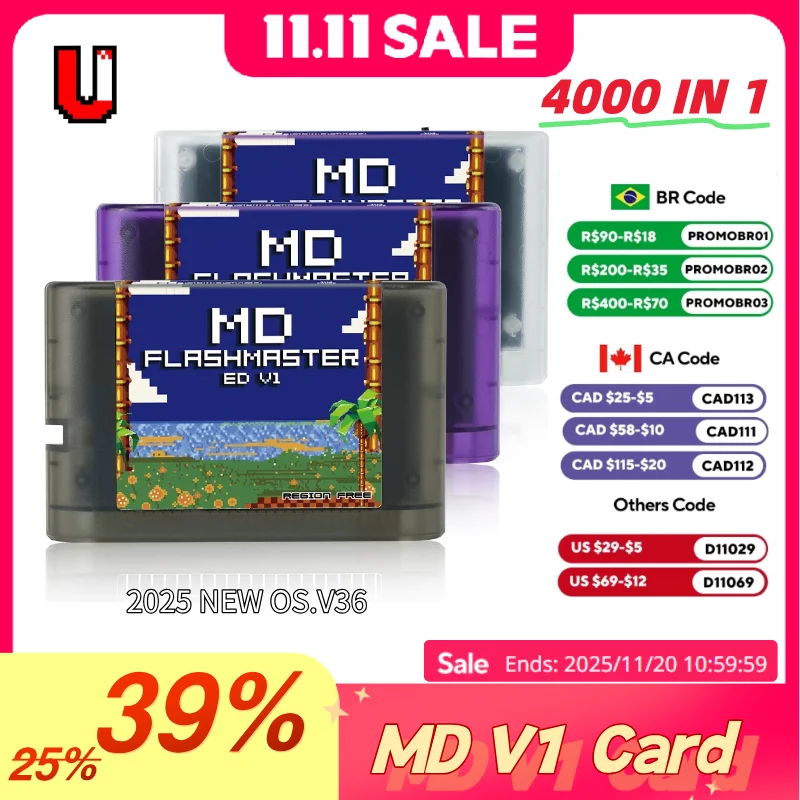 Mega Drive V1 4000 в 1 с TF-картой 8 ГБ