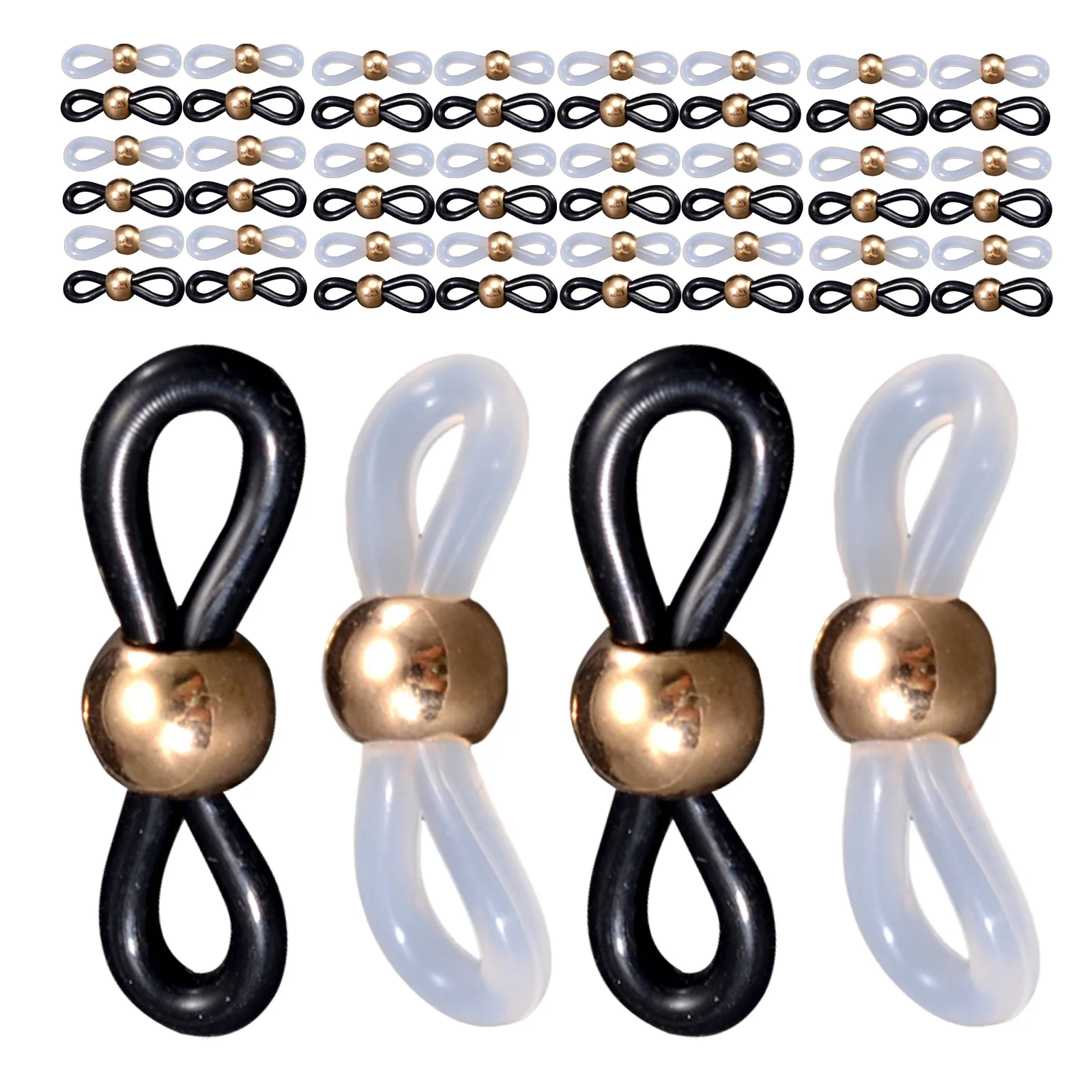 

300Pcs Silicone Spectacle Chain Connector Ends Glasses Chain Holder Ends for Reading Glasses Necklace Accessories