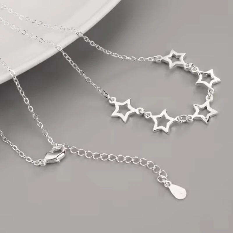 New Arrivals 925 Sterling Silver stars Necklaces & Pendants For Women Hot Fashion sterling-silver-jewelry