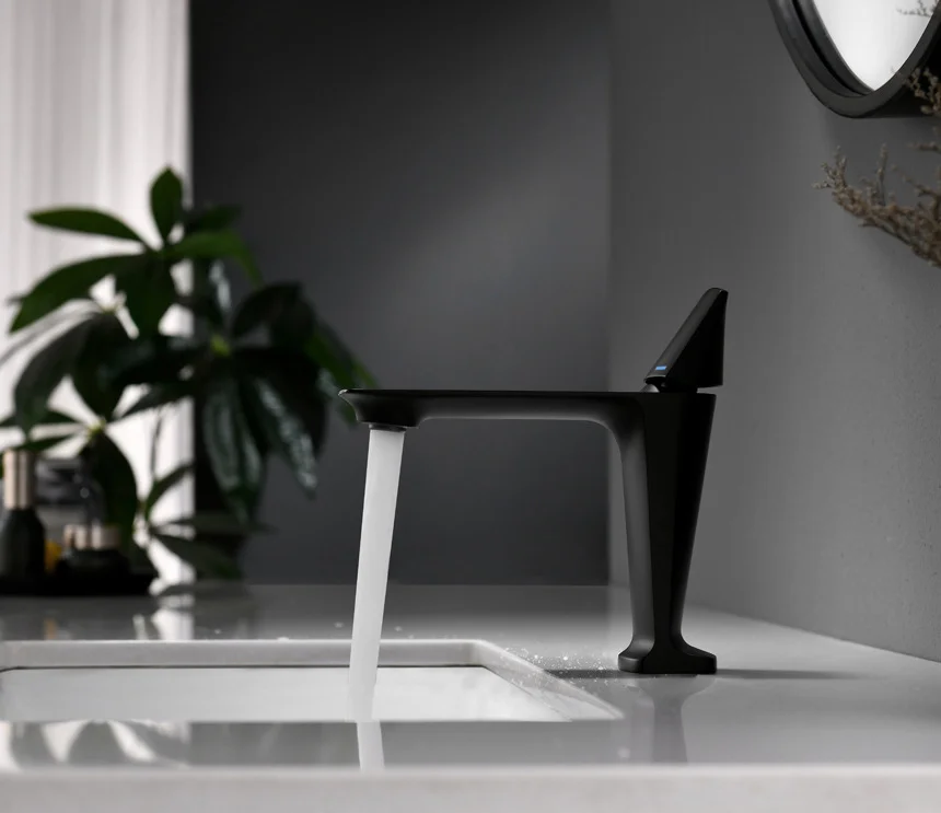 

ZAPPO Matte Black Bathroom Vessel Sink Faucet, Modern Single-Handle Cold & Hot Water Mixer, Stylish Tall Spout Basin Tap