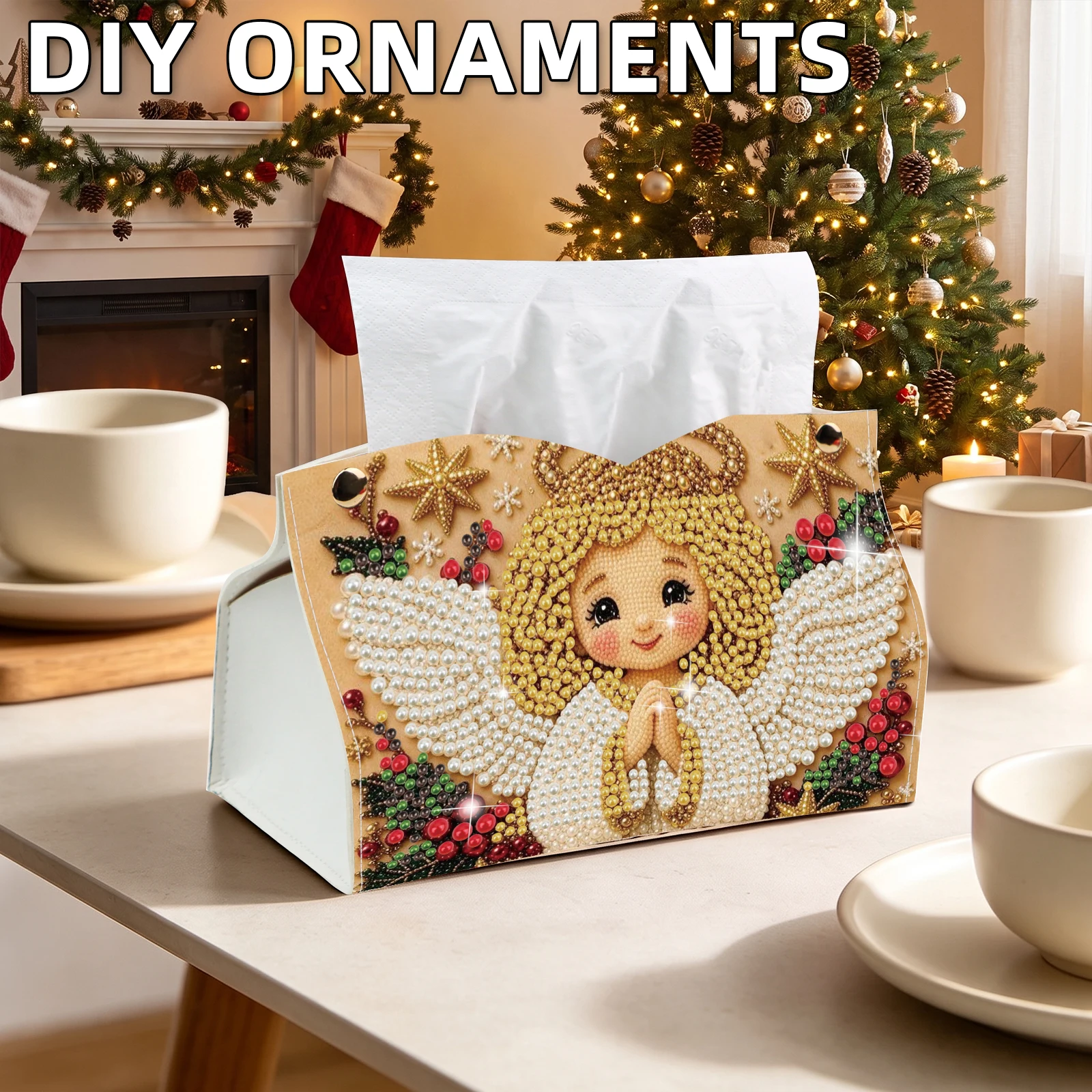 DIY Diamond Painting Beginner Kit PU Tissue Box Cover Rhinestone Dotting Pen Tool Set Gift view 4