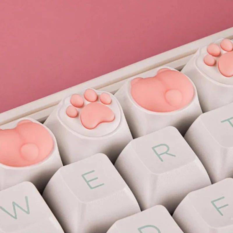 ZIFRIEND-Cat Paw Corgi Buttock Keycaps para teclado mecânico, DIY, Custom 3D Animal Key Cap, Cherry MX Switch, Alice80, JJK84, IK75