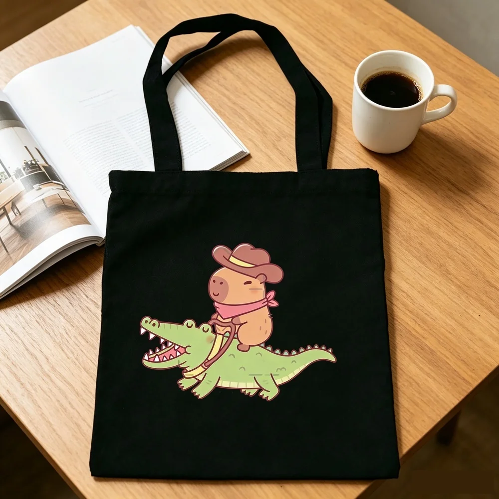 Capybara tote bag personnalisable shoulder  shopping shopper bolsas de tela femme