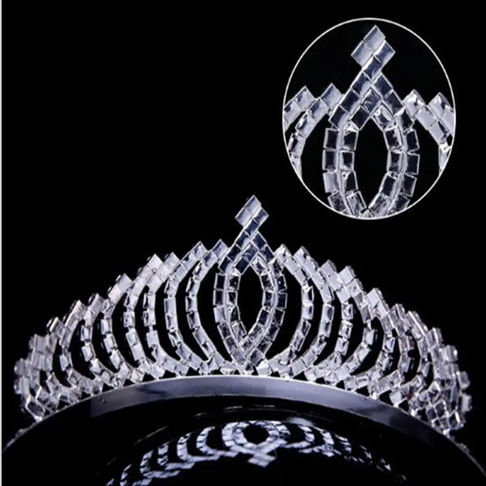 Birthday Gifts Good Quality with Comb Bride Headdress Hair Clips Hair Clasp Headband Headwear Princess Diamond Crown Hair Hoop