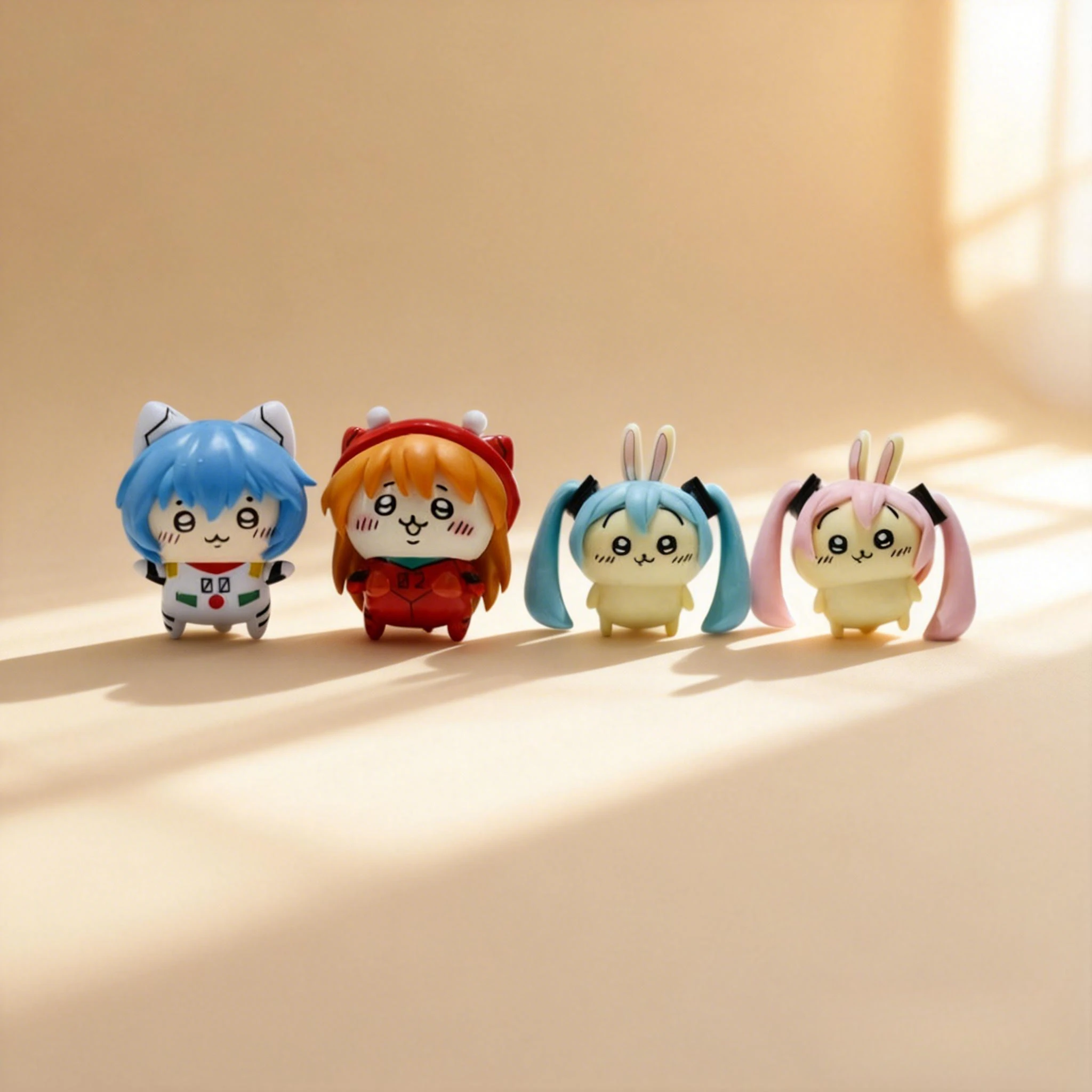 Chiikawa Cos Eva Miku escritorio decorativo hecho a mano figura de bebé modelo juguete para regalo Nagano Usagi Chii Hachiwera productos de punto de dibujos animados