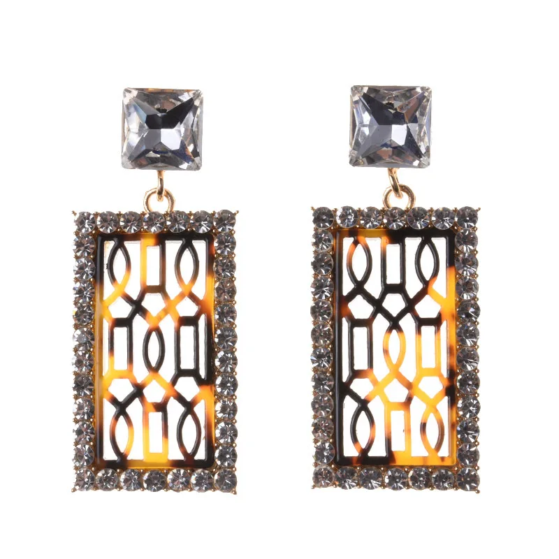 New foreign trade earrings, fashionable big-name alloy diamond earrings, source manufacturer of cross-border accessories