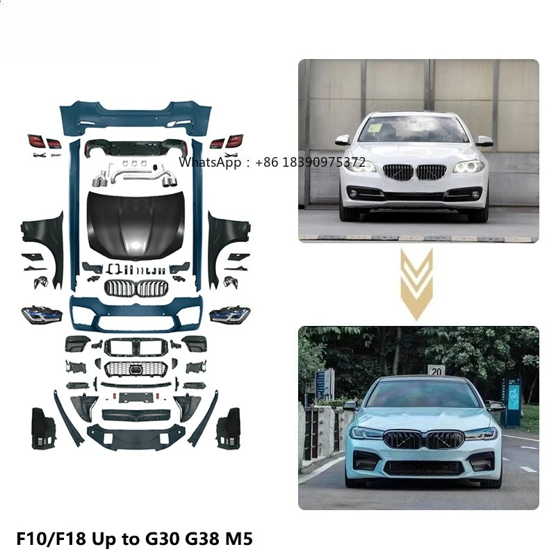 Restart Full Facelift Body Kit Old to New for  5 Series F10/F18 2011-2017 to M5 Include Front Rear Bumper Assembly Grille