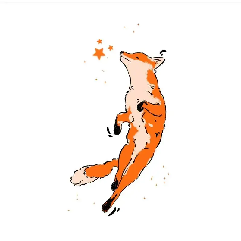 Fashion Cute Orange Fox Tattoo Sticker Women Man Arm Face Painting Stickers for the Face Decoration Waterproof Temporary Tattoos