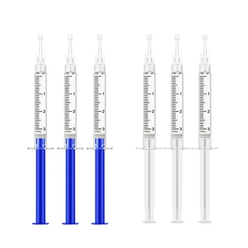 3ml Set di Strumenti di Bellezza Dei Denti Gel Blu Asta di Spinta Sbiancamento Ago Giallo Schiarente Dei Denti Decontaminazione Sbiancamento Strumenti