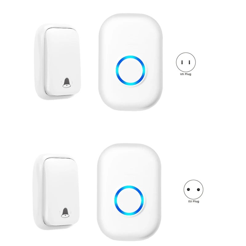 Campainha sem fio à prova d'água, campainha inteligente para porta de casa, controle de volume de 4 níveis, 38 músicas