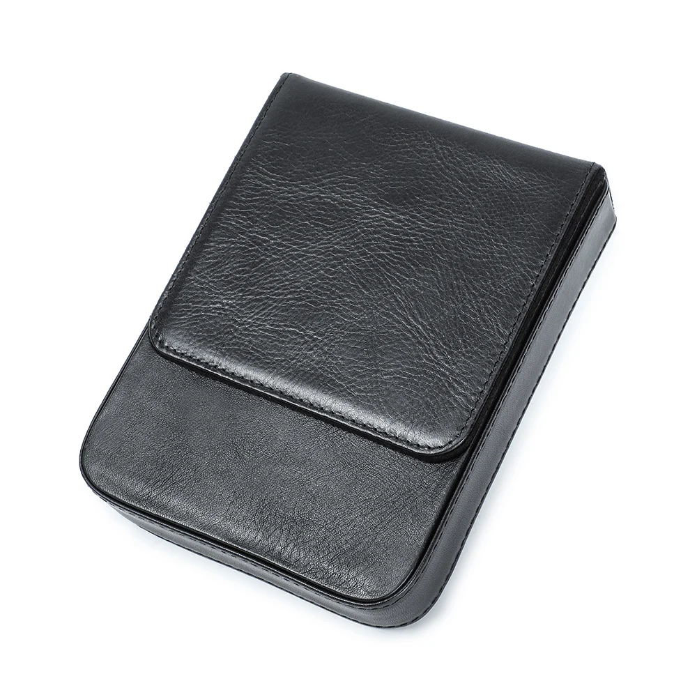 Luxury Genuine Leather 6 Slots Pen Case With Removable Pen Tray Holder Pencil Case Office School Supplies Pouch Creative Gift