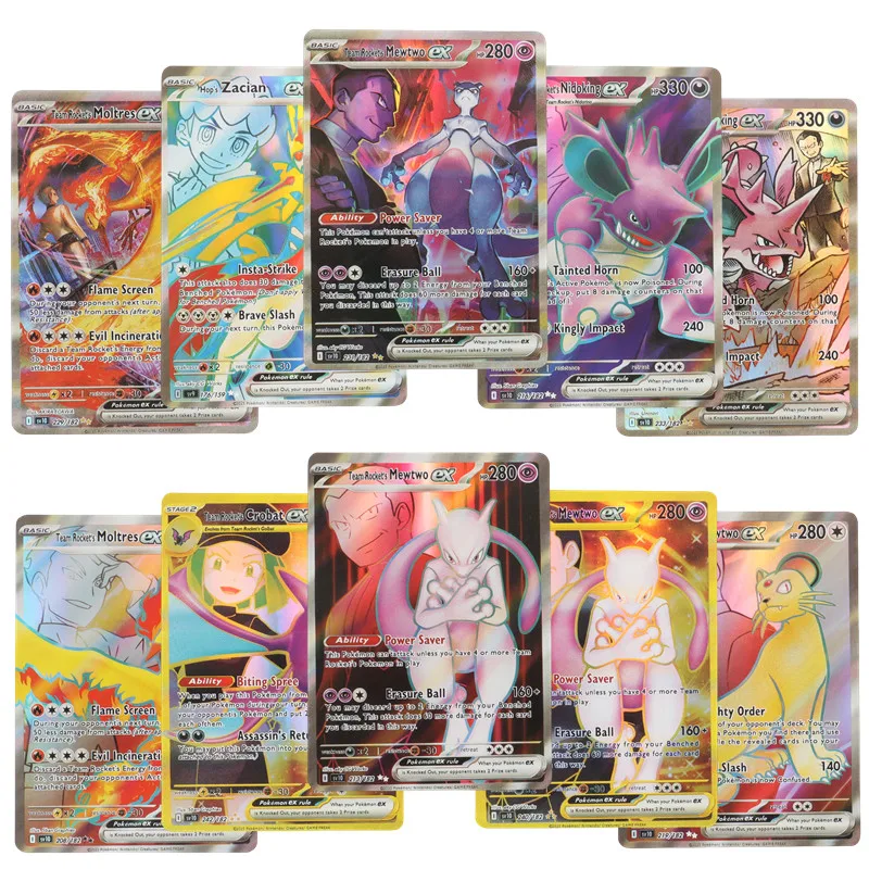 100-pecas-cartoes-pokemon-em-ingles-equipe-rocket-mewtwo-moltres-nidoking-crobat-ex-cartoes-pokemon-cartao-raro-brilhante