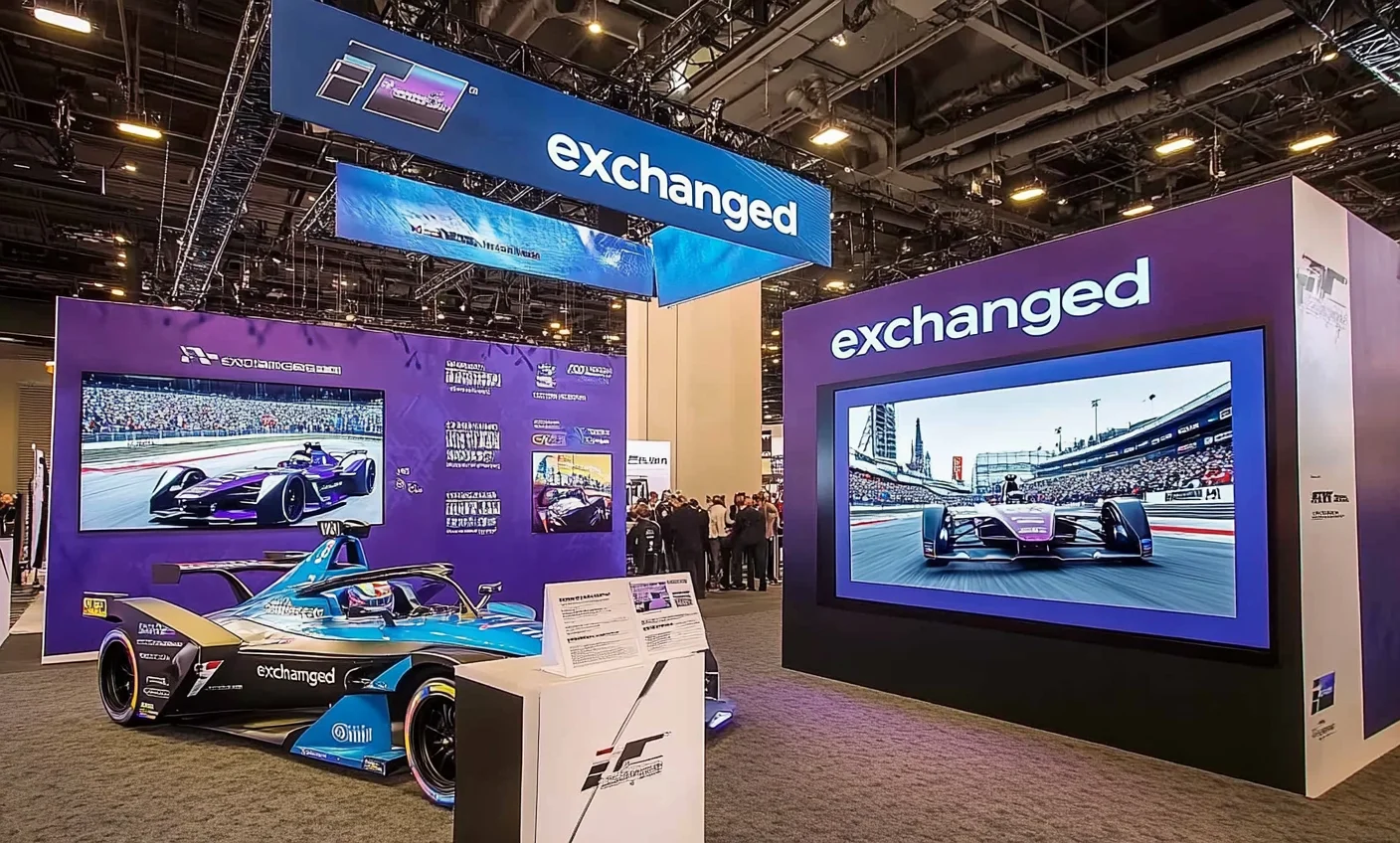Custom Design 20x20 Trade Show Booth Display Exhibition for Auto Show Backlit Modular Display Stand LED Video Walls