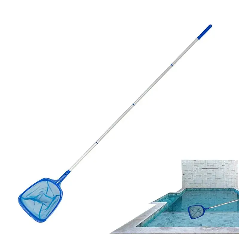 Pool Net Skimmer 6.35Ft Retractable Pole Fine Mesh Pool Skimmer Net Leaf Cleaning Net For Effortless Cleaning Robust Hangable