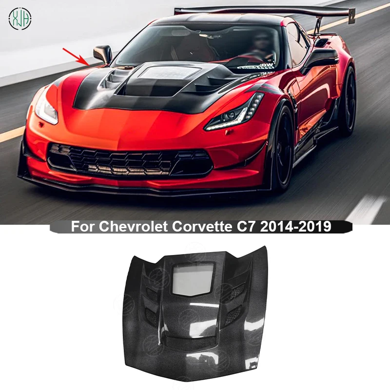 

Для Chevrolet Corvette C7 2014-2018 углеродное волокно автомобильный передний бампер крышка двигателя капот Запчасти для вентиляции комплект обновления кузова