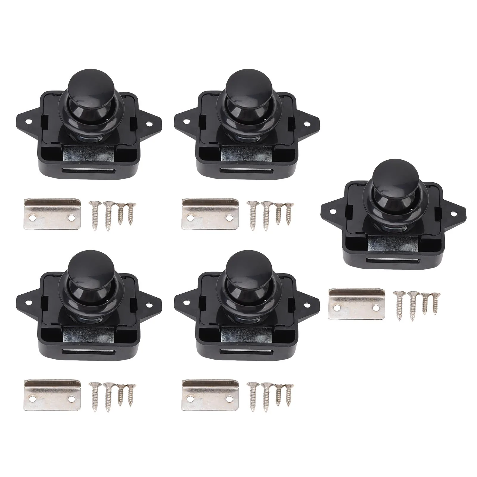 

5Pcs Cabinet Door Push Button Latch Zinc Alloy Exquisite Cupboard Door Knob Latch Lock for RV Motorhome