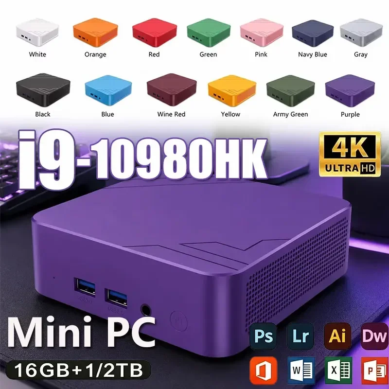 2026 Mini PC Core i9 10980HK Windows 11 Computer 16GB RAM 1TB M.2 SSD Portable Gaming Computer 60Hz 4K HD Mini Desktop PC Gamer