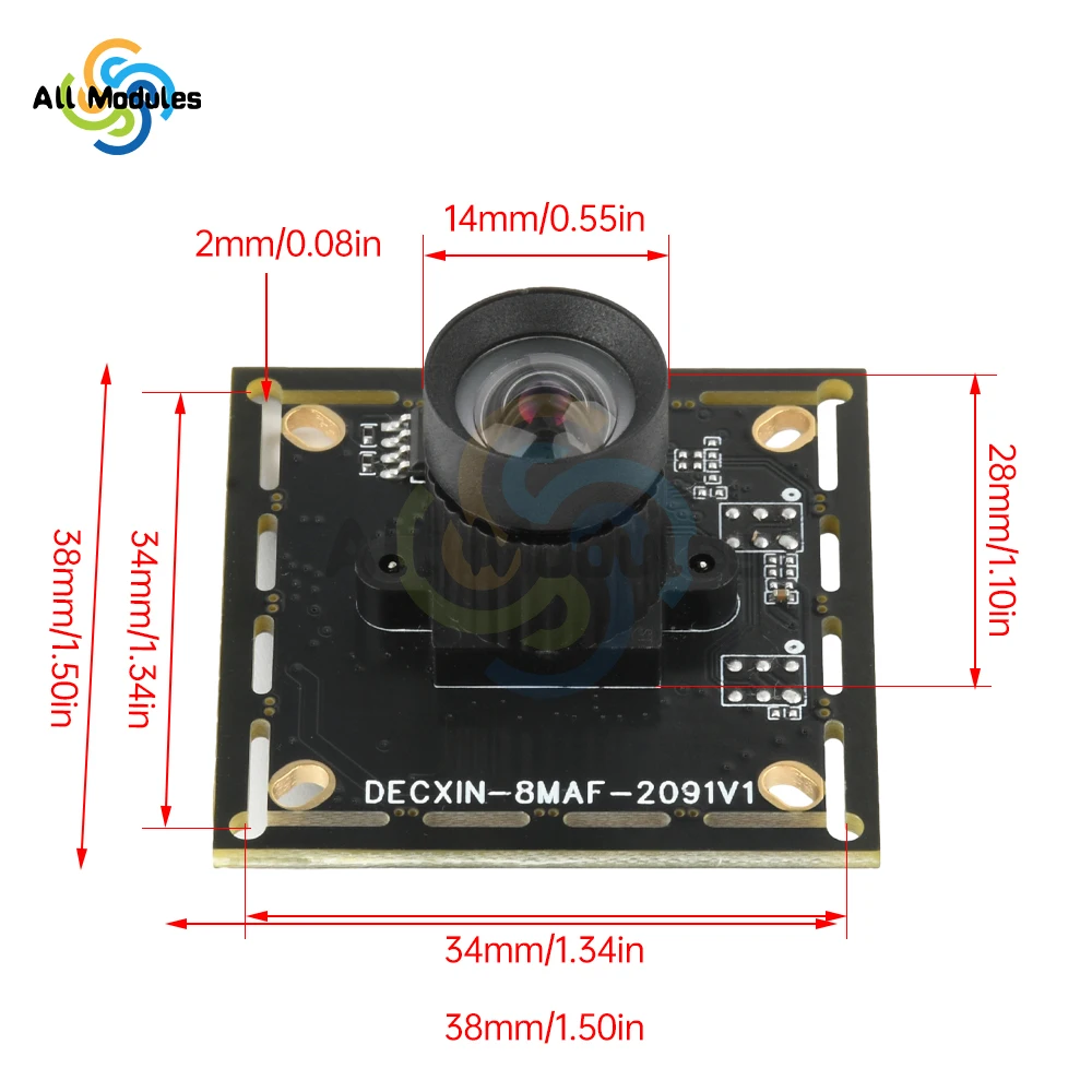 IMX179 78 Degree 8MP Camera Module Fixed Focus HD Industrial Camera Free Driver with USB Adaptor