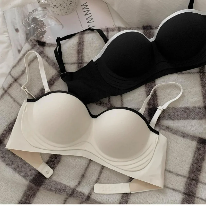 

Sexy Half Cup Wireless Bra Women Underwear Strapless Small Chest Adjustable Push Up Bralette Woman Backless Bras With Strap