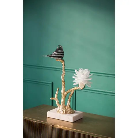 Aluminum Candle Holder with Marble Stand, 8x5x15