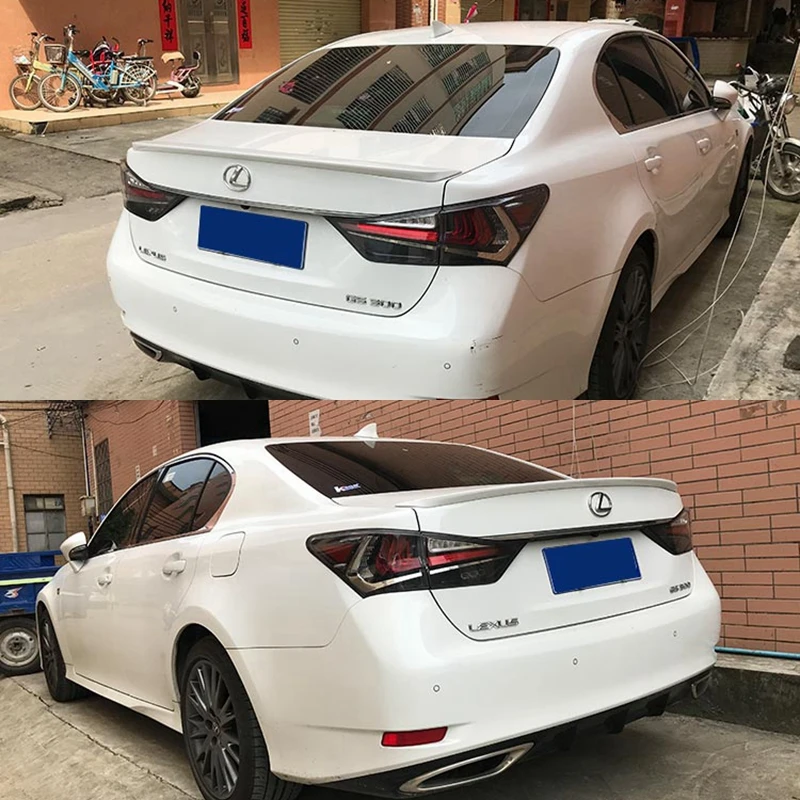 For Lexus GS250 GS350 GS450 Spoiler 2013 To 2018 ABS Material Car Rear Wing Primer Color Rear Spoiler For Lexus GS200T Spoiler