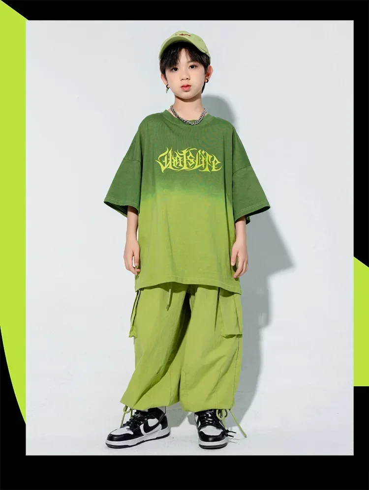 Kinder Street Dance Jazz Dance Mode-Outfit Jungen Mädchen Pailletten Hip-Hop Performance-Set Bühnen-Wettbewerbs-Party-Kleidung – Detail 6