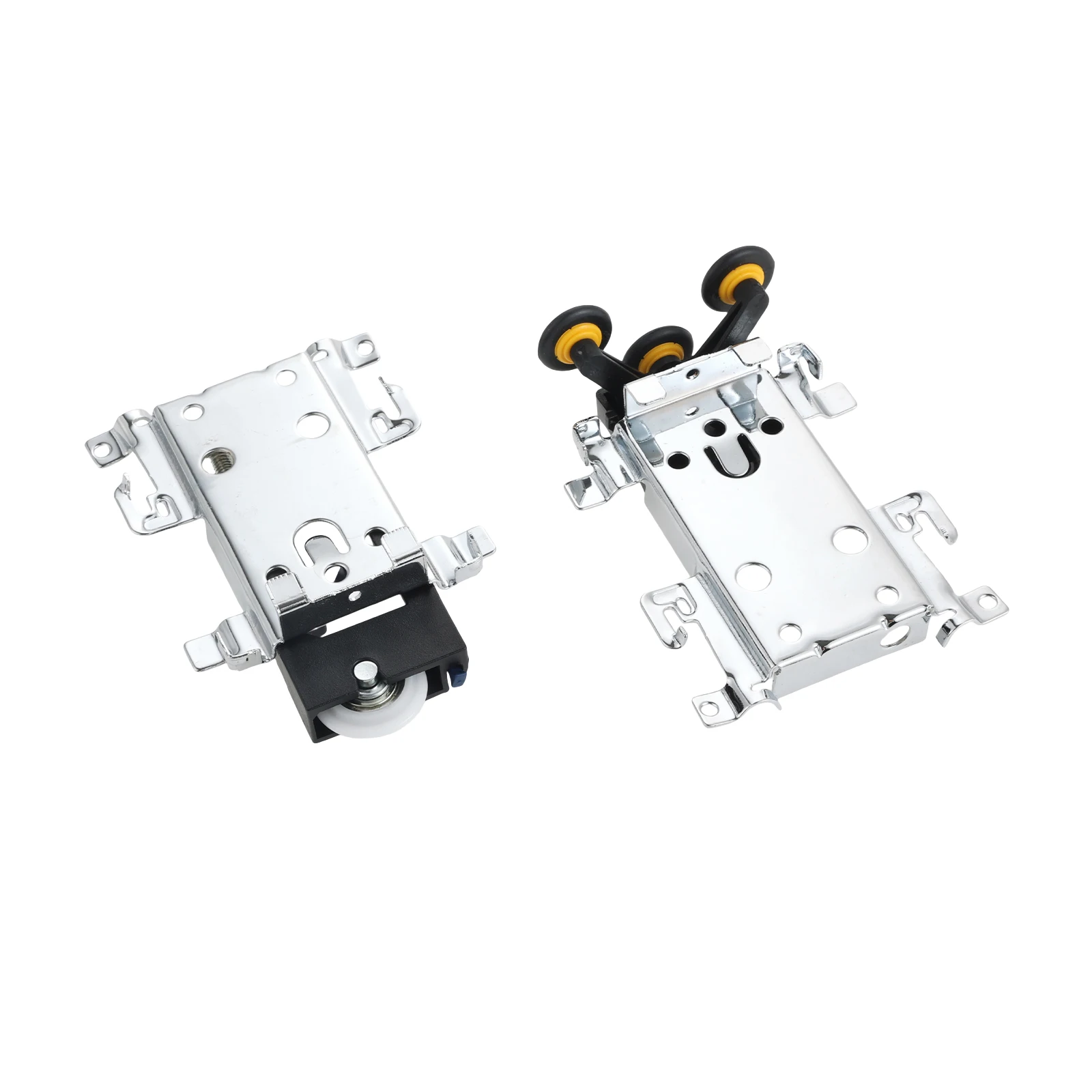 2Pcs Side-mounted Hanging Sliding Wardrobe Door Pulley Wheels Runner Guides Cabinet Closet Moving Upper & Lower Roller Casters