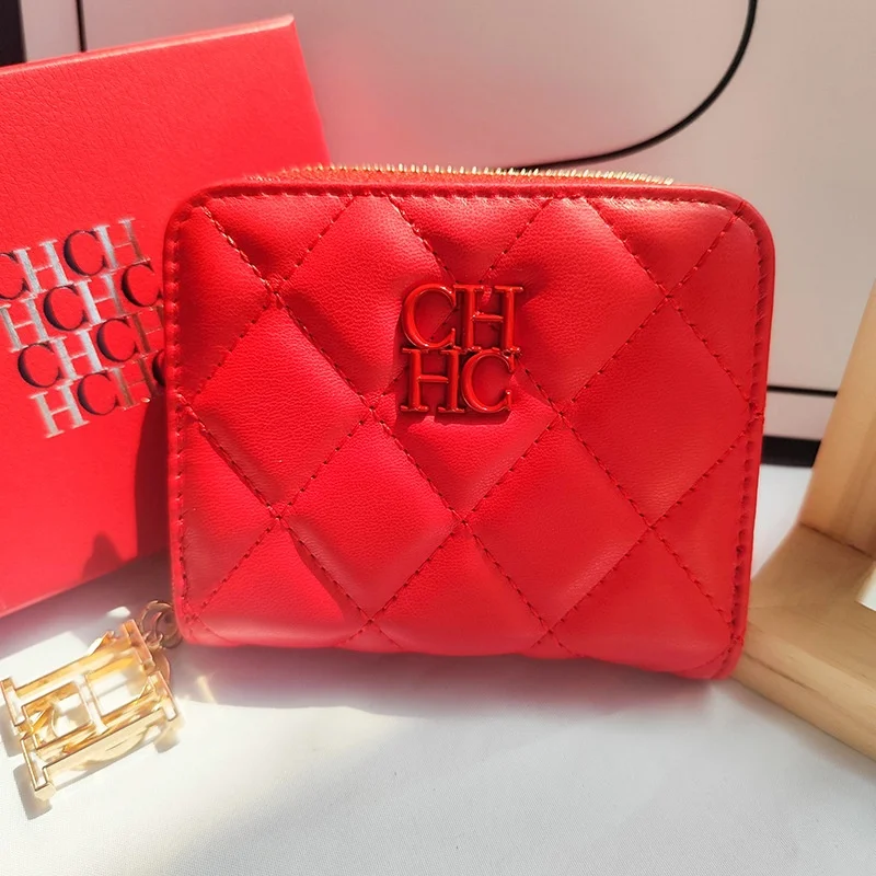 CHCH  Exquisite Luxury Brand Short Solid Color Coin Women's Wallet High-quality PU Material Exquisite Brand Logo New Women's