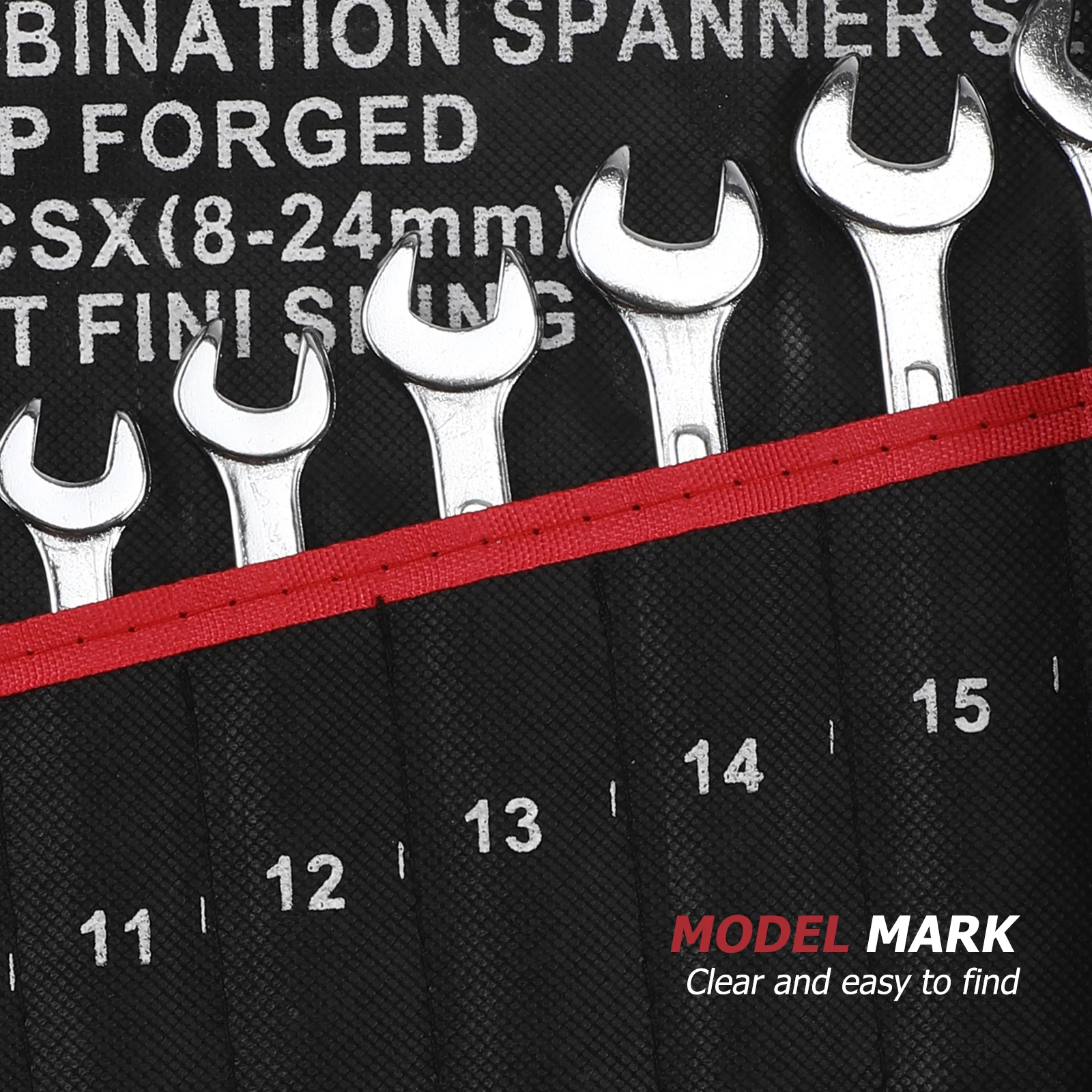 14 pcs Wrench Set Combination Tool Kits Mechanics Auto Repair Manual Car Maintenance 8Mm 24Mm Slip Resistant Durable Double End