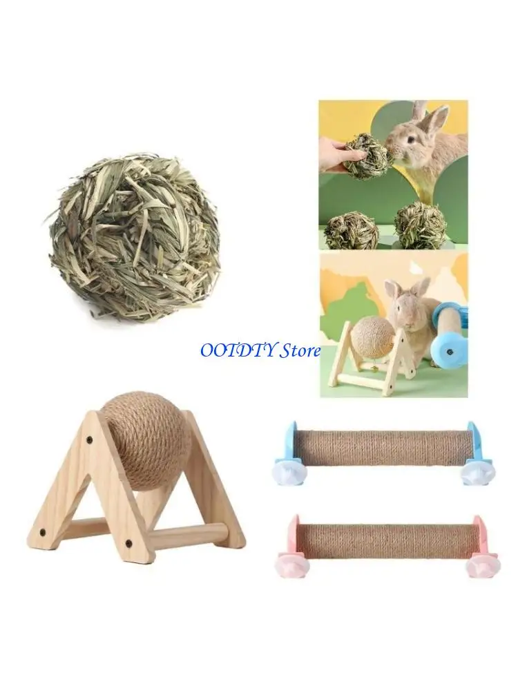 367A Rabbit Scratching Ball Toy Natural SisalHemp Rolling Ball Claw Grinding Pet Toy