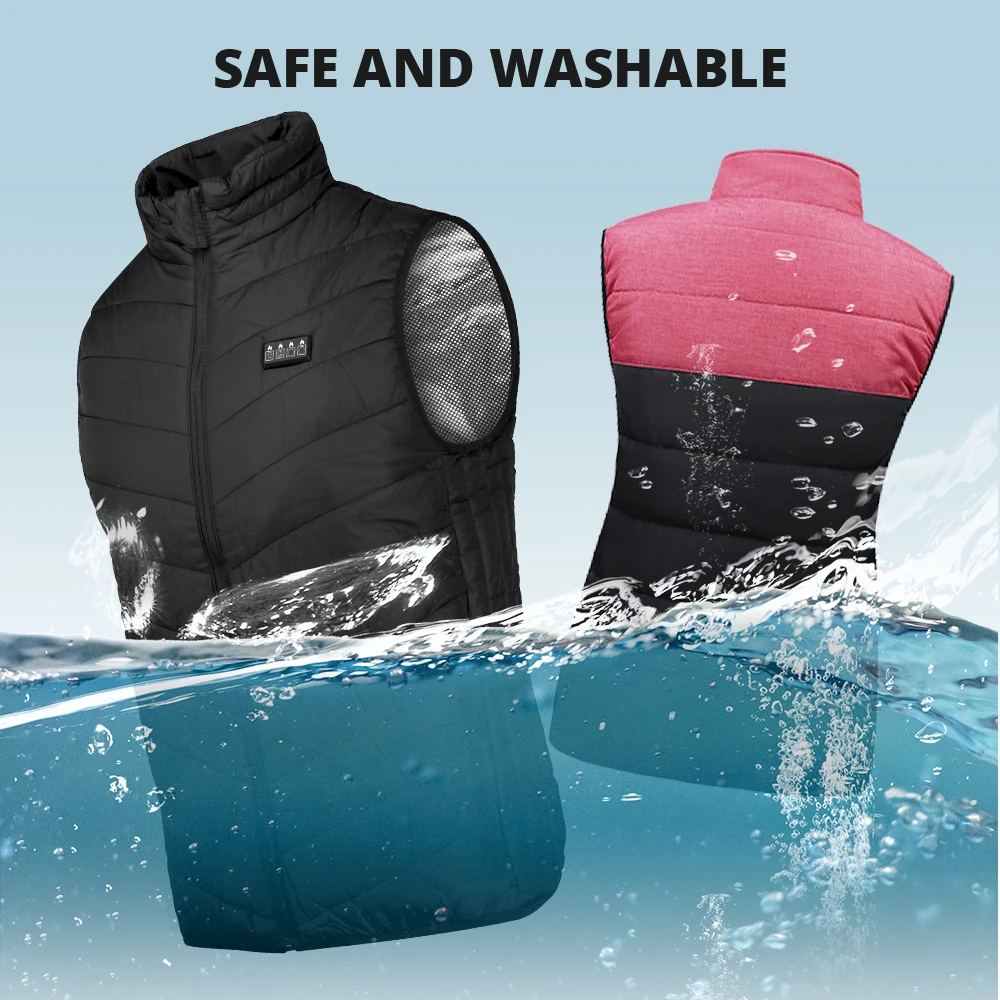 21 Areas Self Heating Vest Four Switch Control Men Heating Jacket USB Electric Heated Clothing Women Thermal Vest Warm Winter