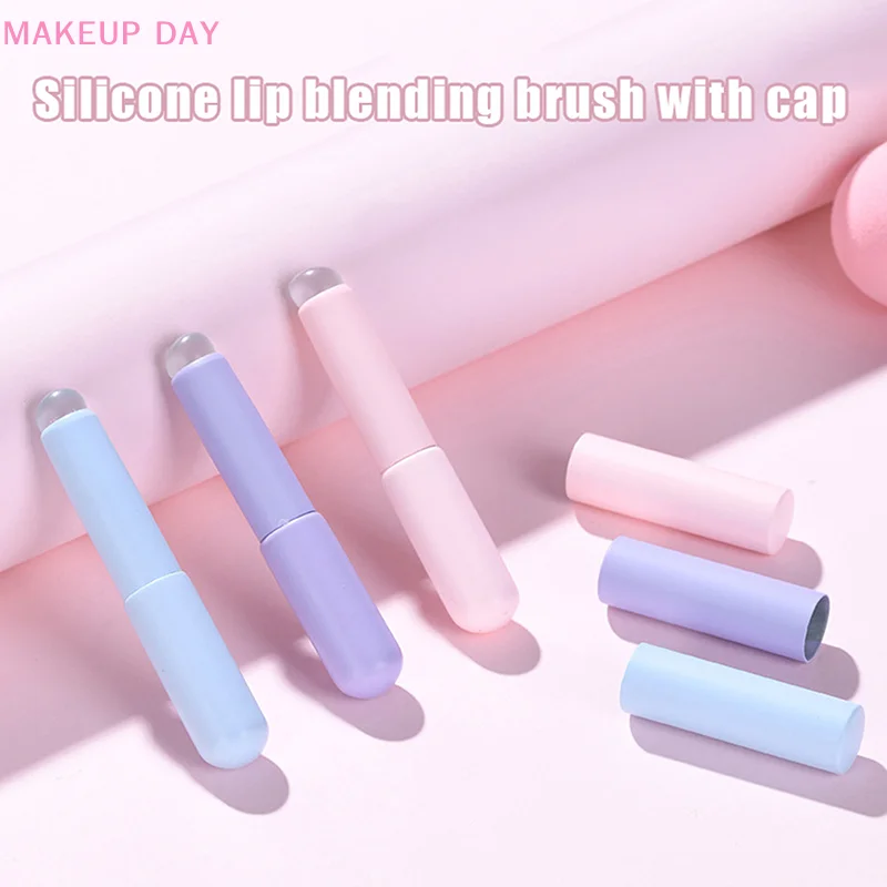 Silicone Lip Brush With Cover Angled Concealer Brush Like Fingertips Q Soft Lipstick Makeup Brushes Round Head No Broken