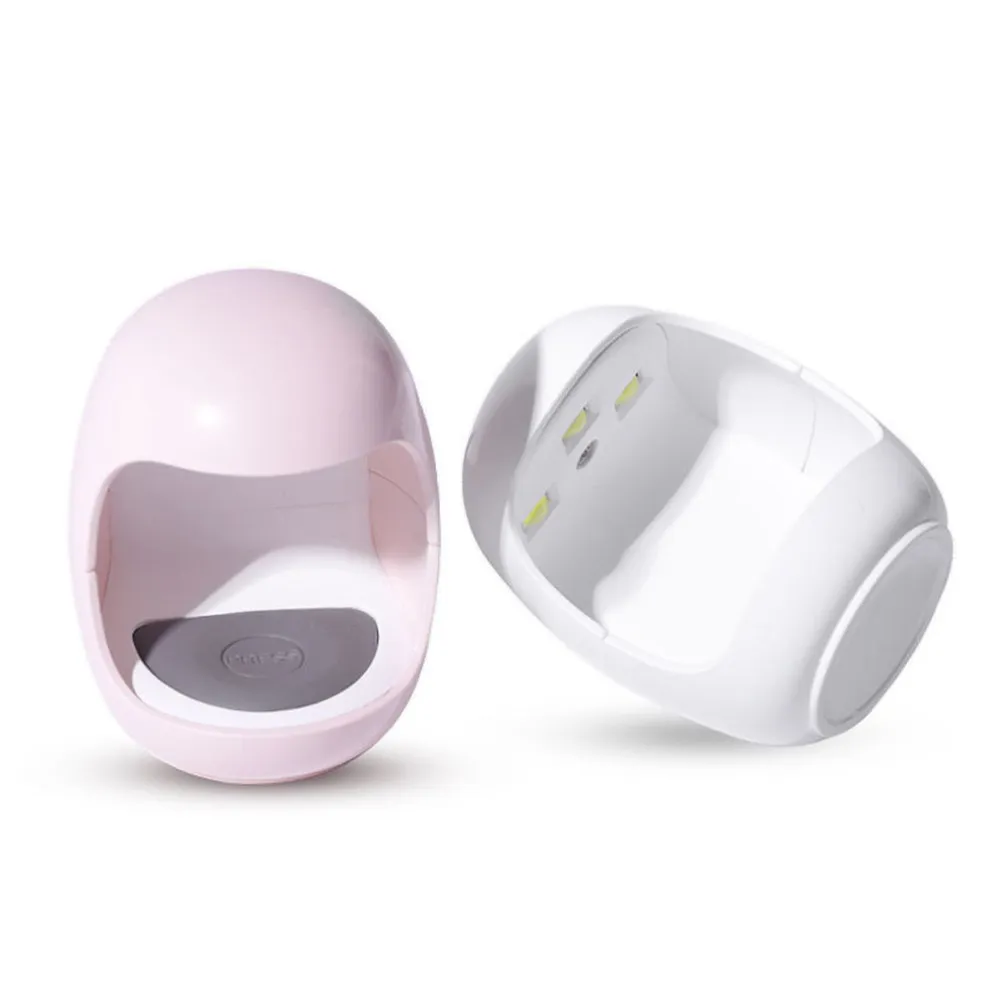 

White Mini Portable Single Finger Nail Dryer Uv LED Dual Light Curing Lamp for Gel Polish Fast Drying Safe Skin Nail USB Powered