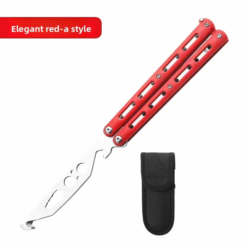 1PCS Schmetterling Praxis Trainer Messer Balisong Ungeschärft Sicher Kamm Klinge Flipping Spielzeug für Anfänger Lernen Tricks Fähigkeiten