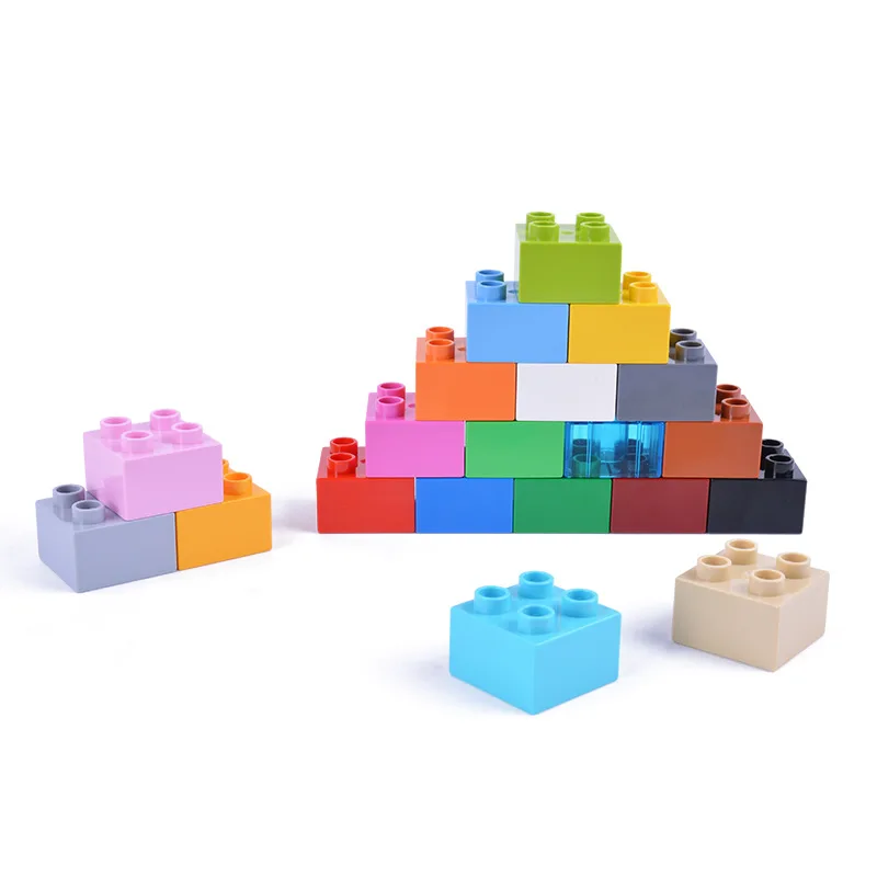 4pcs DIY Large Building Block Bricks Thin 2X2 Bricks Big Size Assembled Accessories Bulk Part Enlighten Brick Children Toys