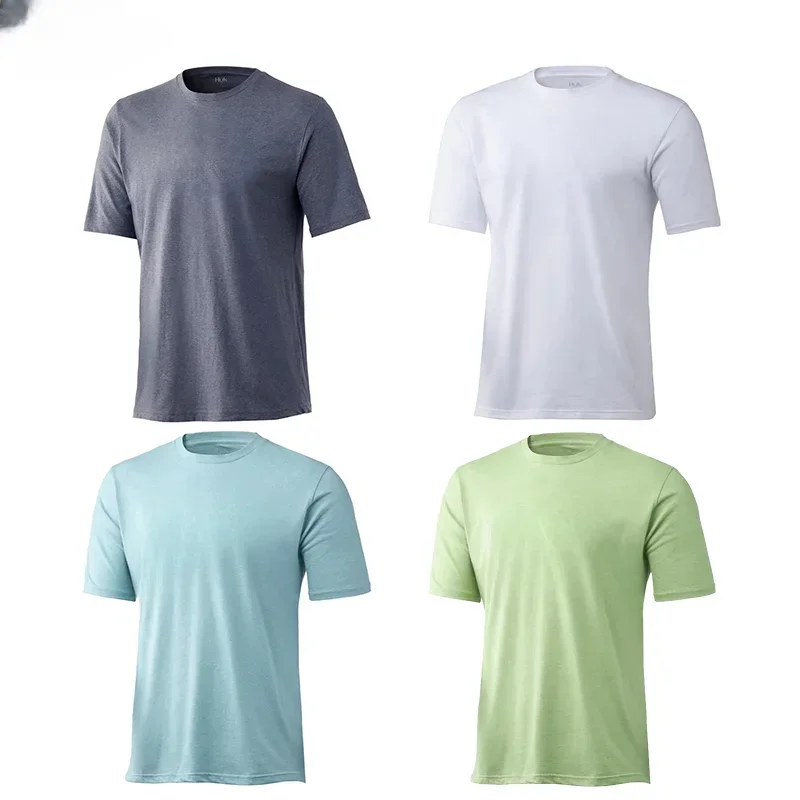 Fishing Wear Performance Short-Sleeve T-Shirts Mens UPF50 Sun Protection Shirt Breathable Outdoor Sport Fishing Clothing