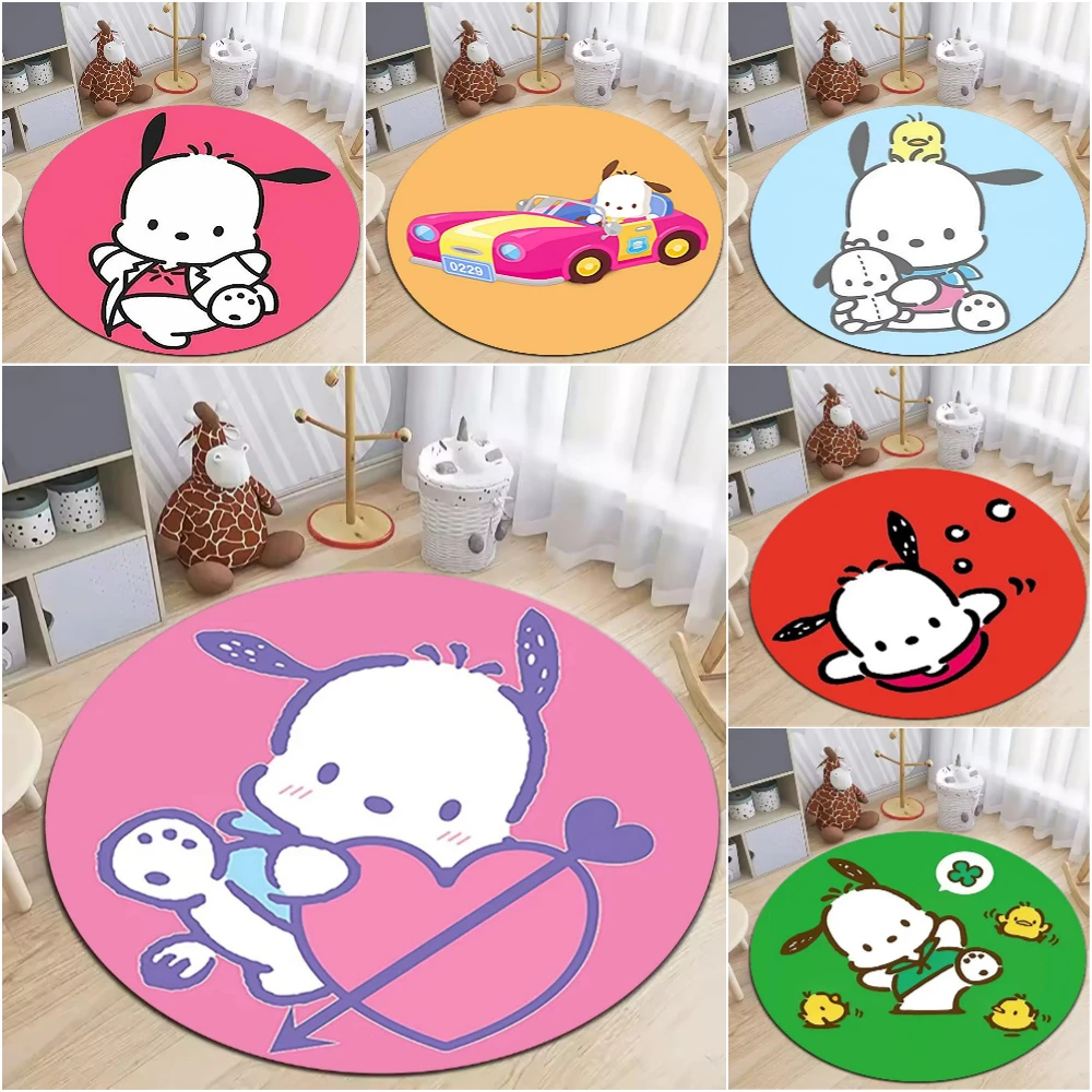 

MINISO Kawaii Sanrio Design Round Carpet for Living Room Sofa Coffee Table Kid's Room Playmat Bedroom Soft Rug Swivel Chair Mat