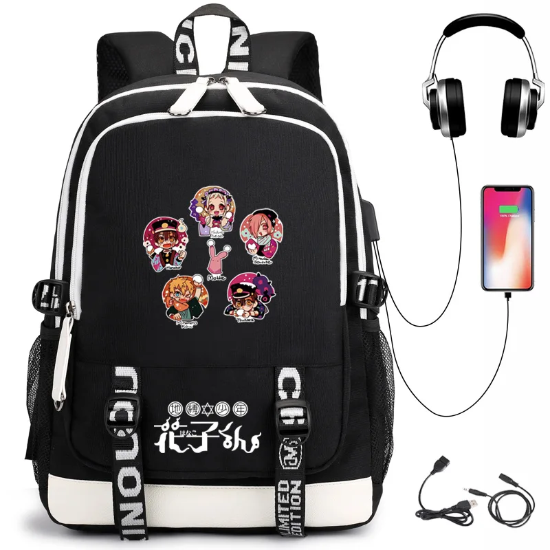 

My Hero Academy Academia Boku Collection USB Backpack Anime School Book Bags Fans Travel Bags Laptop Headphone Port Mochila
