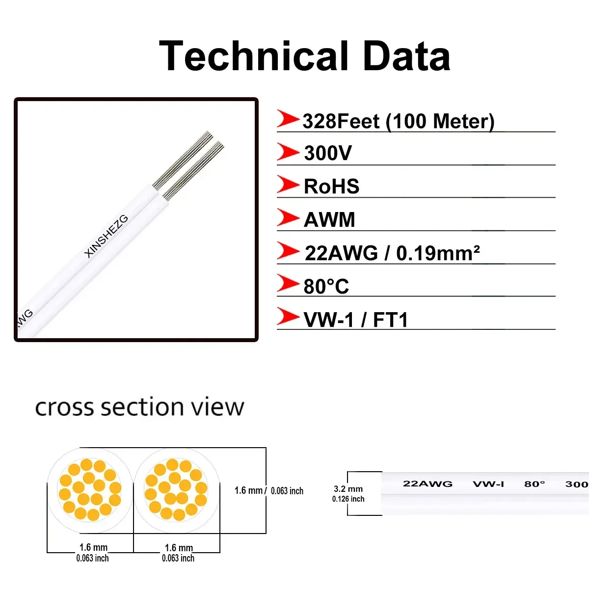 2Pin  LED Wire Extension Cable 22AWG 5-30m PVC Tinned Copper Cable Jumper Wires For 5050 Strip Light JST Connector Controller