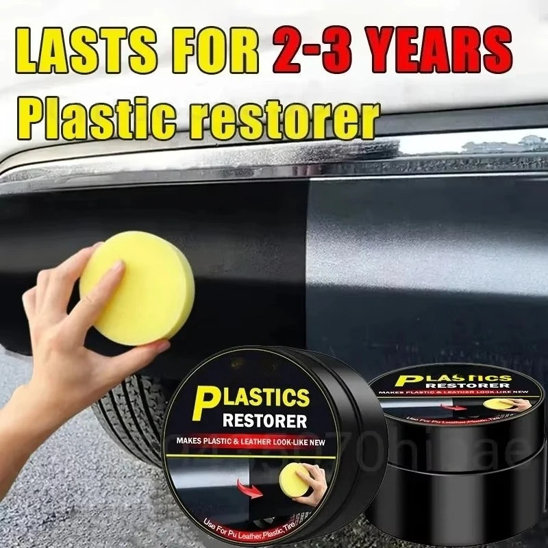 Car Plastic Restorer Auto Interior Exterior Plastic Cleaner Polish,Trim Restore Coating Renovator for Dashboard, Bumper  Leather