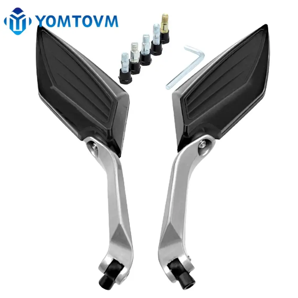 

1 Pair Motorcycle Rear View Mirrors 8MM 10MM Scooter E-Bike Motorbike Side Mirrors Carbon Fiber Motorcycle Mirror Universal