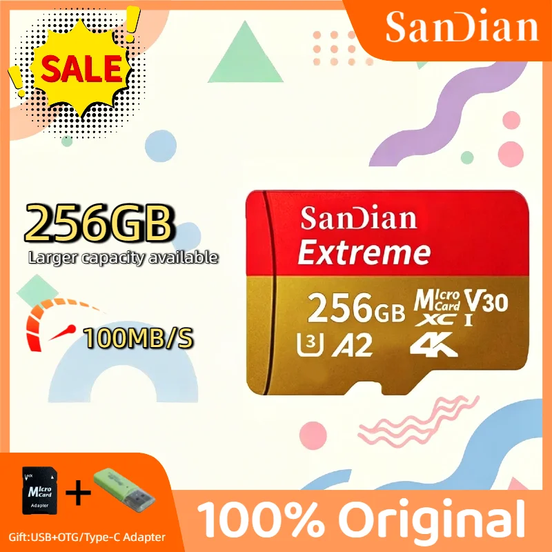 

Storage Card 256GB For PC Smartphone Micro TF SD Card Flash Cards Memory Card High Speed Memory SD Cards UHS 1 Class 10 Titan