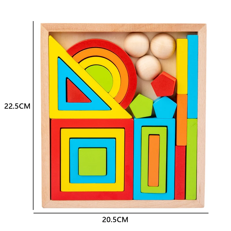 

Wooden Puzzles Toys Kids Rainbow Stacker Nesting Tunnel Stacking Game Wooden Rainbow Puzzle Montessori Children Toys