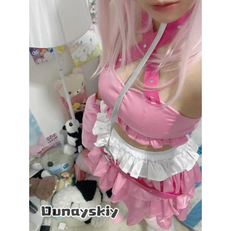 CySUPER SONICO GRG Racing Queen Genus Gloomy Bear Cosplay Costume with socks Pink Suit with Wig